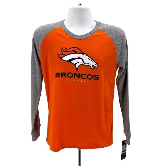 NWT NFL Denver Broncos Orange Gray Logo Shirt Boys Large - Picture 1 of 8